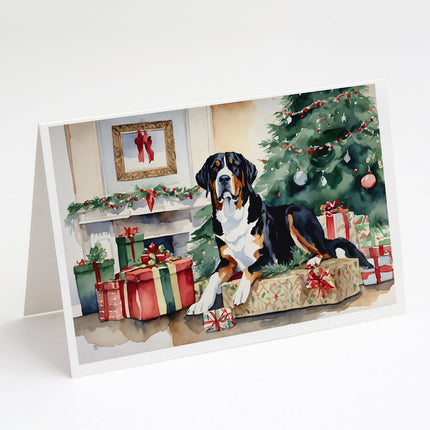 Greater Swiss Mountain Dog Cozy Christmas Greeting Cards Pack of 8