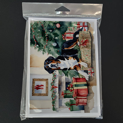 Greater Swiss Mountain Dog Cozy Christmas Greeting Cards Pack of 8
