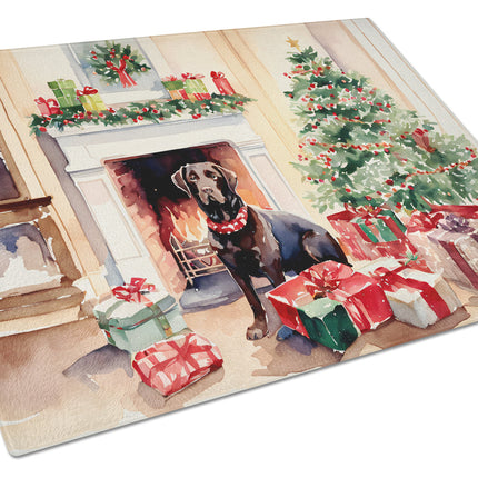 Labrador Retriever Cozy Christmas Glass Cutting Board