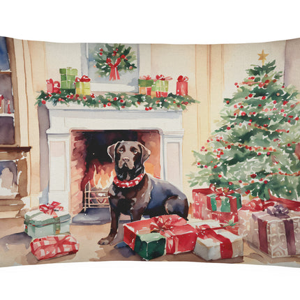 Labrador Retriever Cozy Christmas Throw Pillow