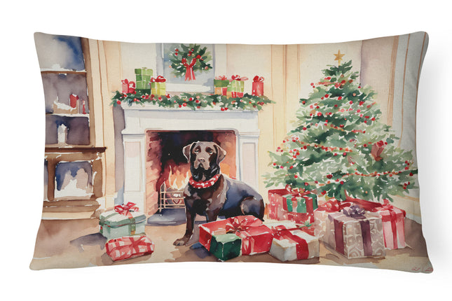 Labrador Retriever Cozy Christmas Throw Pillow