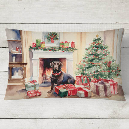 Labrador Retriever Cozy Christmas Throw Pillow
