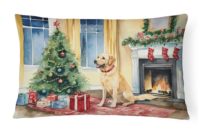 Labrador Retriever Cozy Christmas Throw Pillow