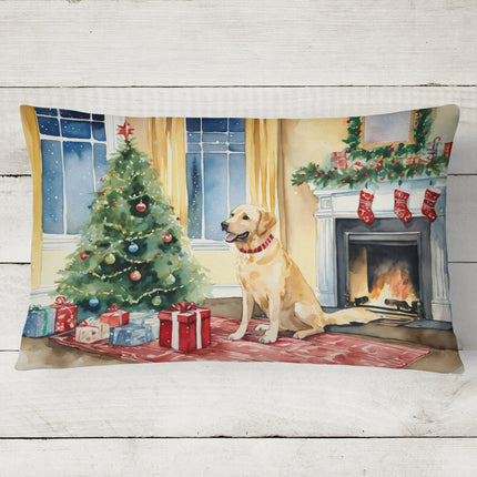 Labrador Retriever Cozy Christmas Throw Pillow