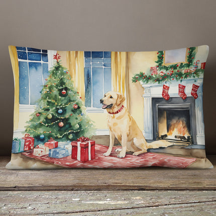 Labrador Retriever Cozy Christmas Throw Pillow