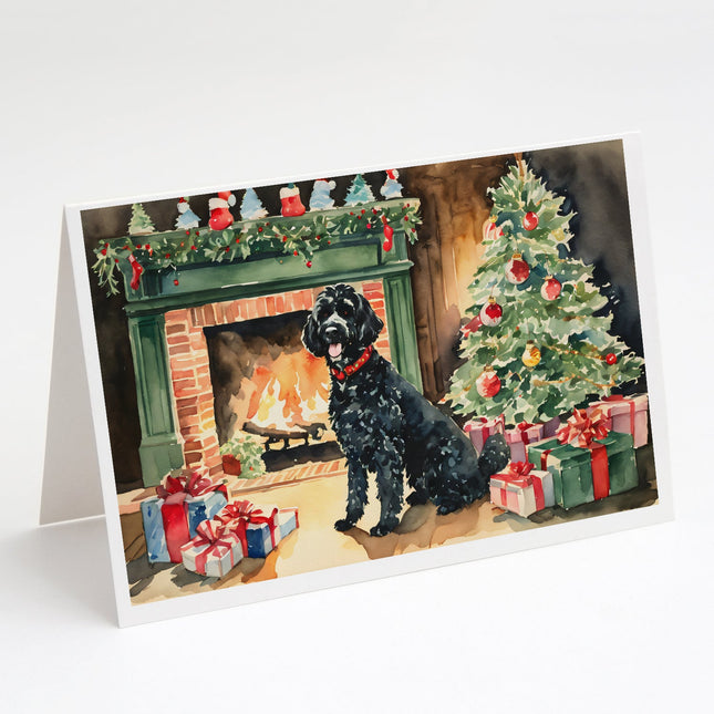 Portuguese Water Dog Cozy Christmas Greeting Cards Pack of 8