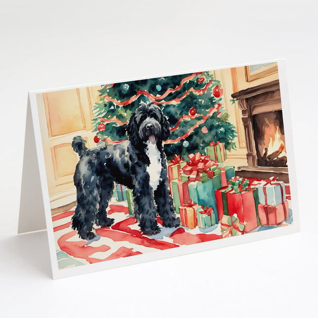 Portuguese Water Dog Cozy Christmas Greeting Cards Pack of 8