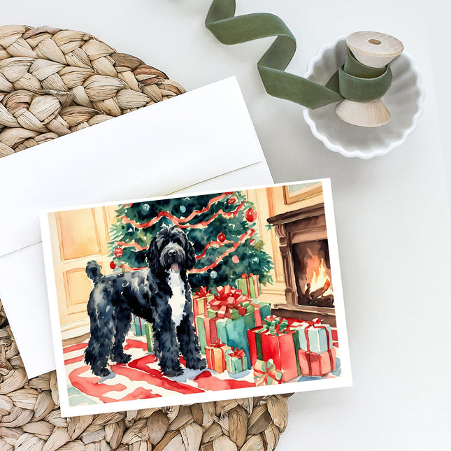 Portuguese Water Dog Cozy Christmas Greeting Cards Pack of 8