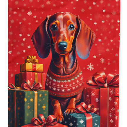 Dachshund Holiday Christmas House Flag