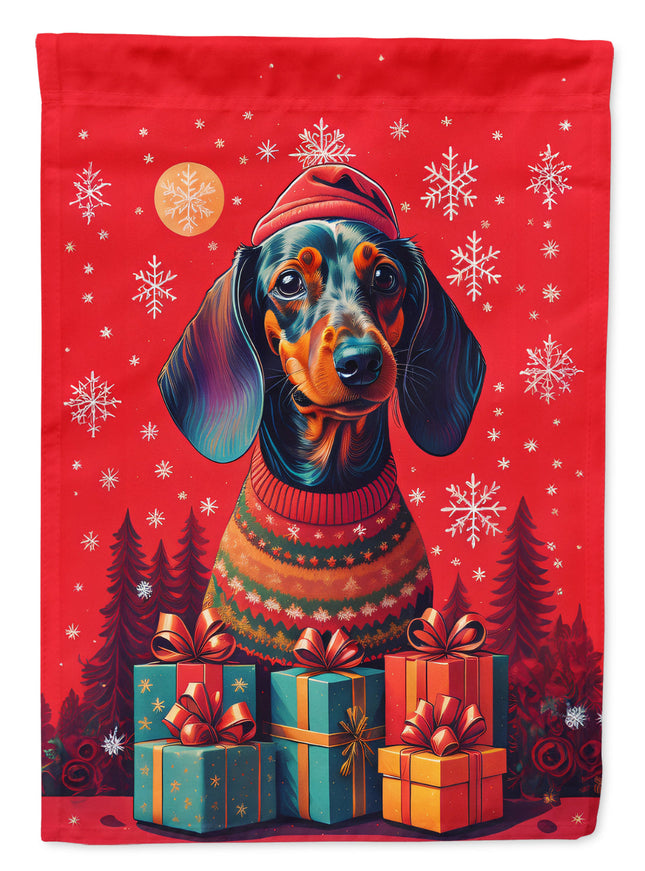 Dachshund Holiday Christmas Garden Flag