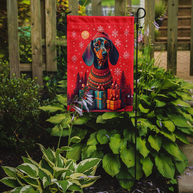 Dachshund Holiday Christmas Garden Flag