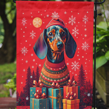 Dachshund Holiday Christmas Garden Flag