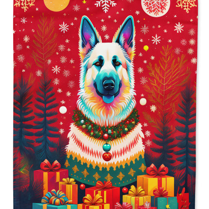 German Shepherd Holiday Christmas House Flag