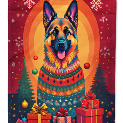 German Shepherd Holiday Christmas House Flag