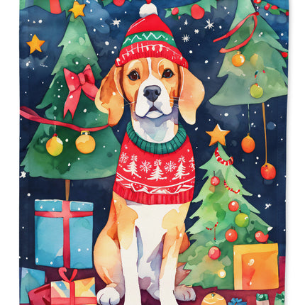 Beagle Christmas House Flag