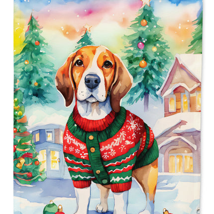 Beagle Christmas House Flag