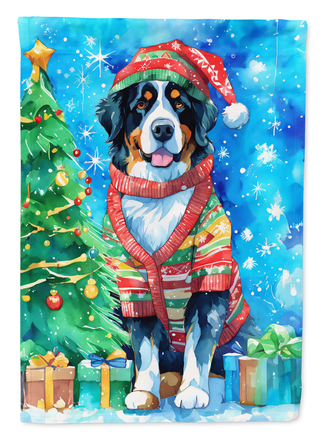 Bernese Mountain Dog Christmas Garden Flag