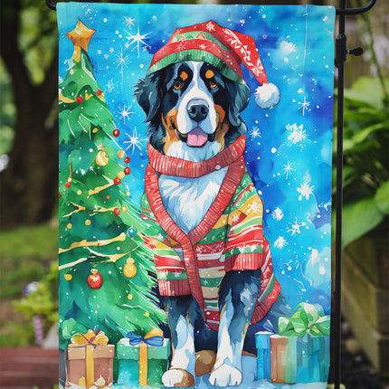 Bernese Mountain Dog Christmas Garden Flag