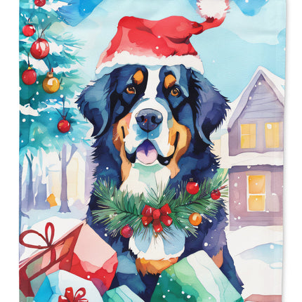 Bernese Mountain Dog Christmas House Flag