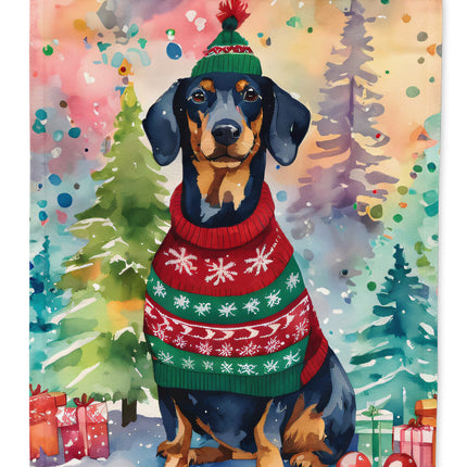 Dachshund Christmas Garden Flag