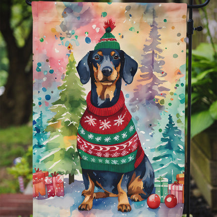 Dachshund Christmas Garden Flag