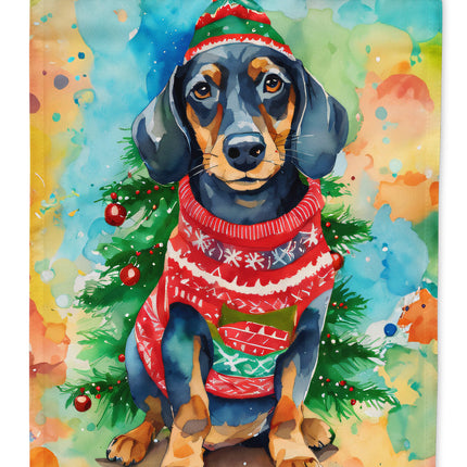Dachshund Christmas House Flag
