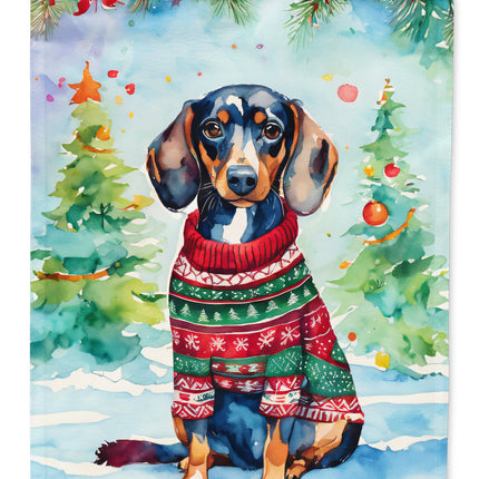 Dachshund Christmas Garden Flag
