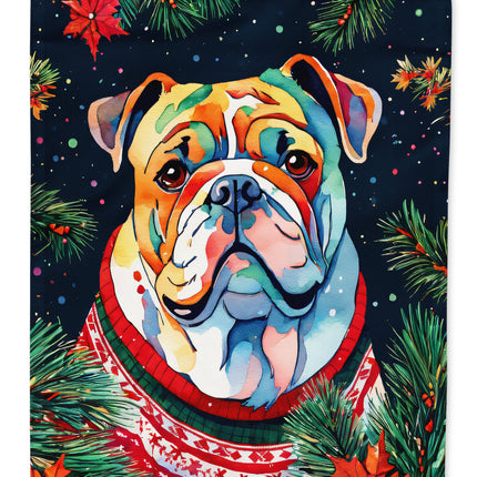 English Bulldog Christmas Garden Flag