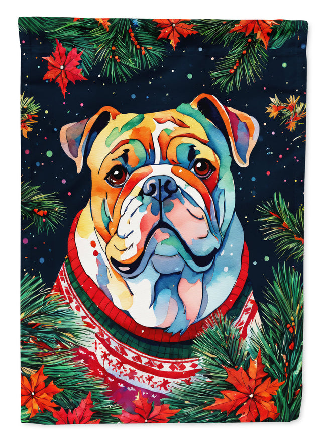 English Bulldog Christmas Garden Flag
