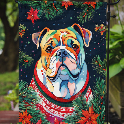 English Bulldog Christmas Garden Flag