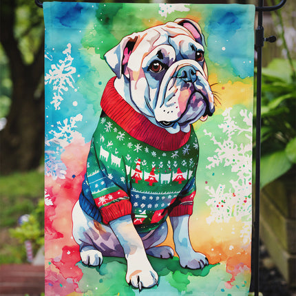 English Bulldog Christmas Garden Flag
