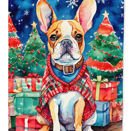 French Bulldog Christmas House Flag