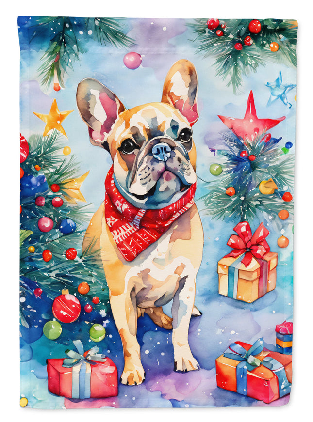 French Bulldog Christmas House Flag