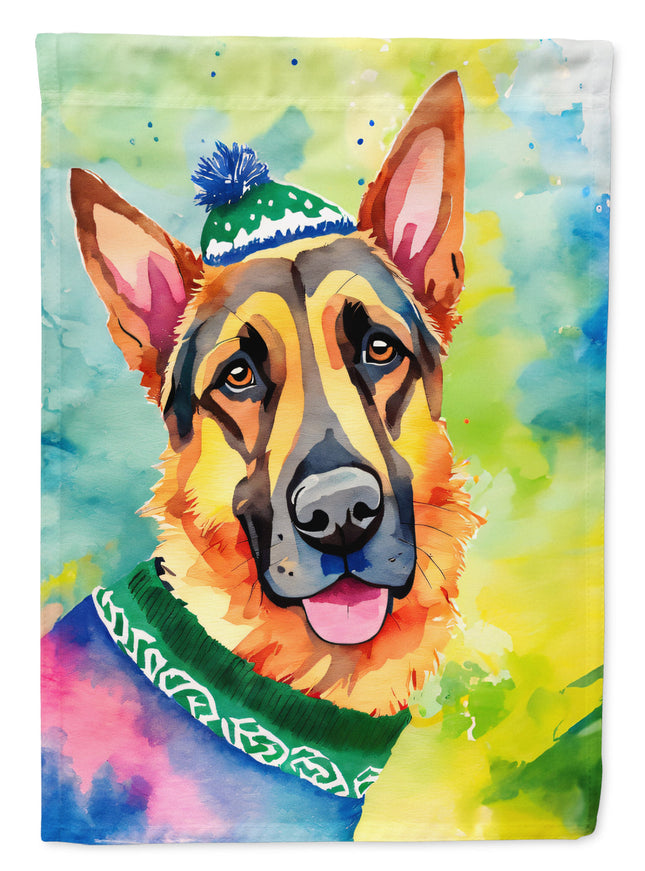 German Shepherd Christmas Garden Flag