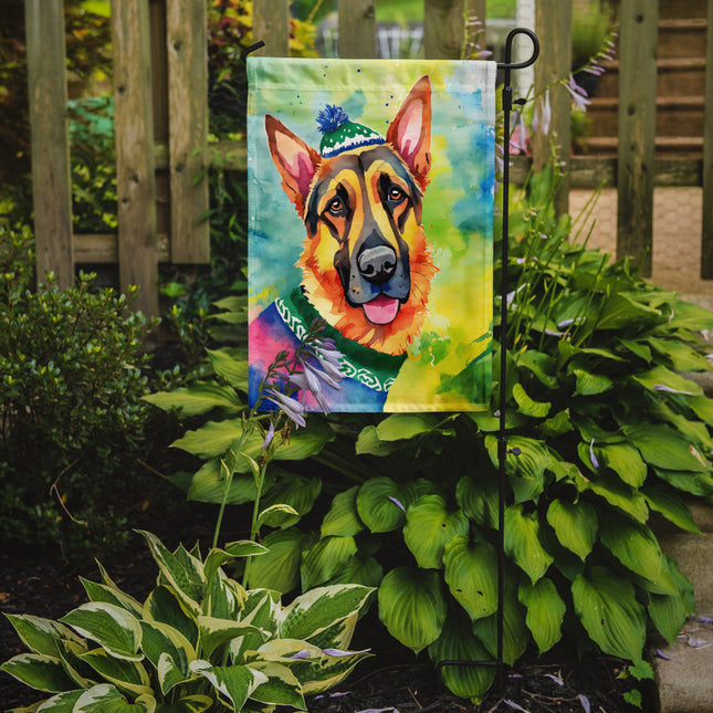 German Shepherd Christmas Garden Flag