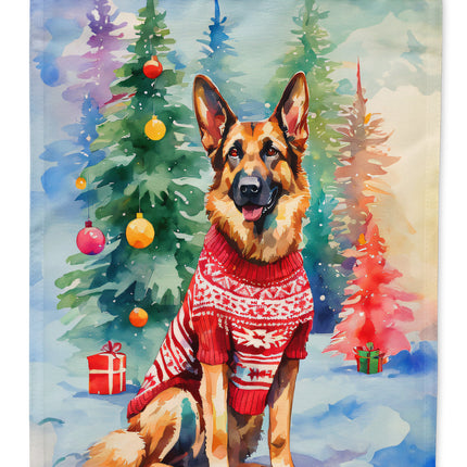 German Shepherd Christmas House Flag