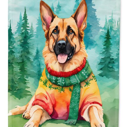 German Shepherd Christmas Garden Flag