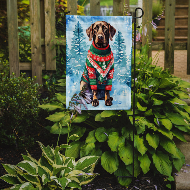 German Shorthaired Pointer Christmas Garden Flag