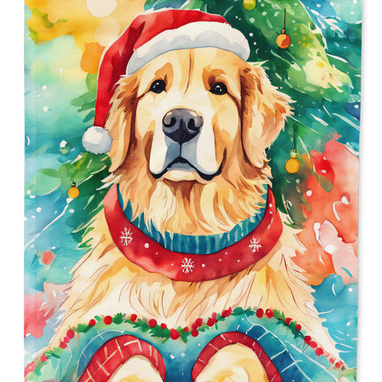 Golden Retriever Christmas House Flag
