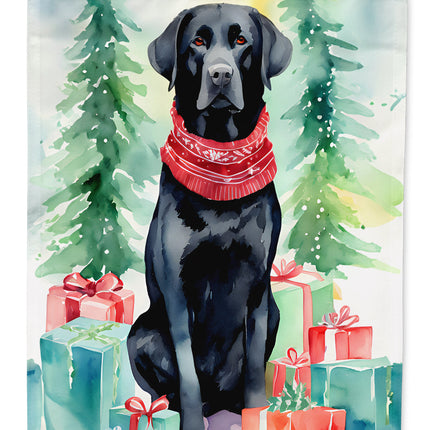 Black Labrador Retriever Christmas House Flag