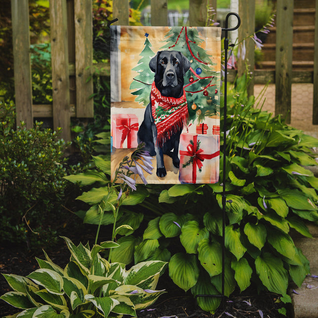 Black Labrador Retriever Christmas Garden Flag