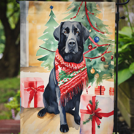 Black Labrador Retriever Christmas Garden Flag