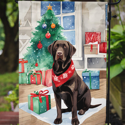 Chocolate Labrador Retriever Christmas Garden Flag