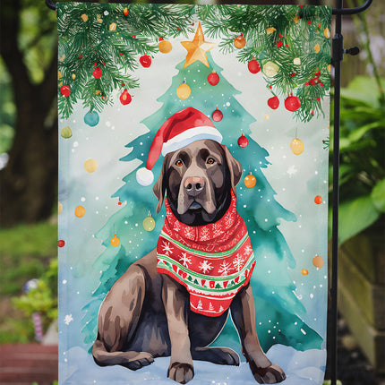 Chocolate Labrador Retriever Christmas Garden Flag