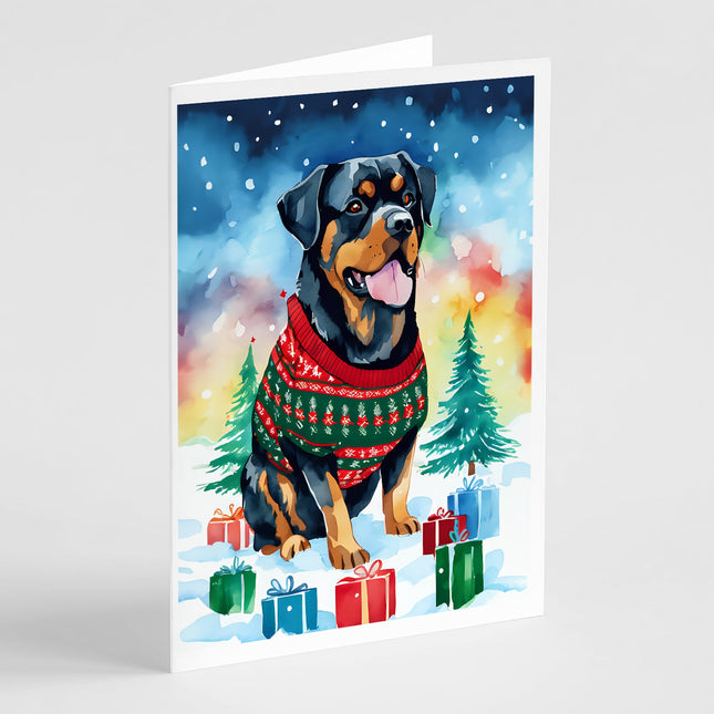 Rottweiler Christmas Greeting Cards Pack of 8