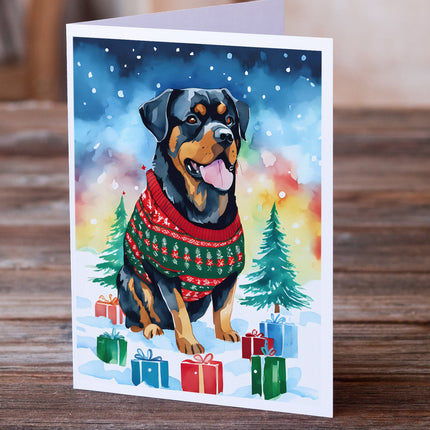 Rottweiler Christmas Greeting Cards Pack of 8