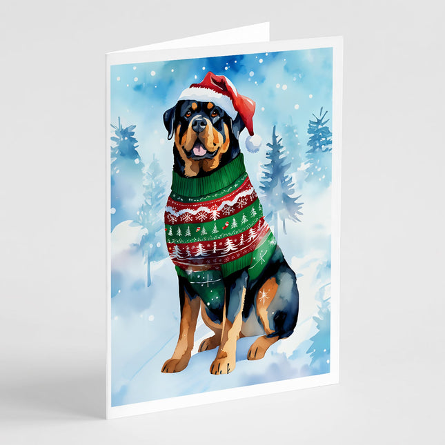 Rottweiler Christmas Greeting Cards Pack of 8