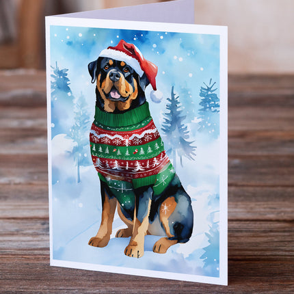 Rottweiler Christmas Greeting Cards Pack of 8
