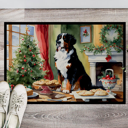 Bernese Mountain Dog Christmas Cookies Doormat