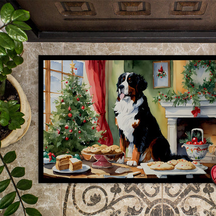 Bernese Mountain Dog Christmas Cookies Doormat